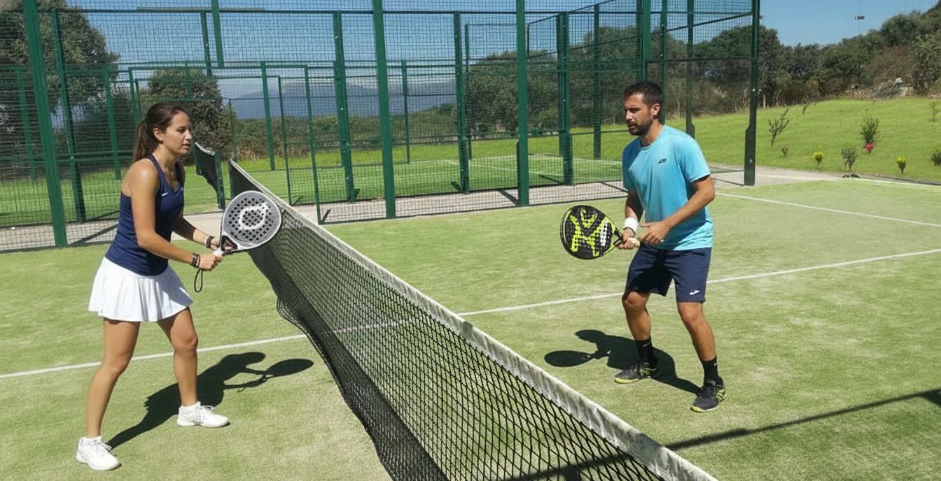 Jugadores de pádel en la pista del Complejo Los Jarales